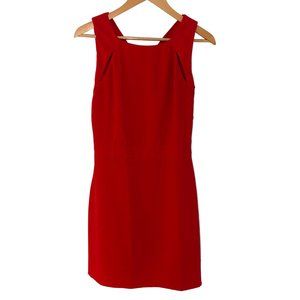 MAJE | Designer Red Sleeveless Cocktail Mini Dress Size 38 (Small)